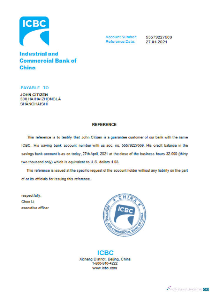 Download China Industrial and Commercial Bank reference Photoshop template